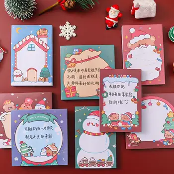 Мультяшная Милая Рождественская наклейка Kawaii Санта Снеговик Оставить сообщение Этикетка Студенческий Блокнот Школьные Канцелярские принадлежности