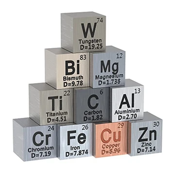 Набор из 10 элементов-кубиков -Плотность-кубиков, Как показано На рисунке Металл 0,39 дюйма/10 мм для коллекции Периодической таблицы элементов