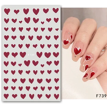 Наклейки для ногтей Love Heart Золотое Красное Сердце Украшения Для Ногтей Kawaii Милые Корейские Наклейки Nagel Ongle Дизайнерские Летние Художественные Подвески