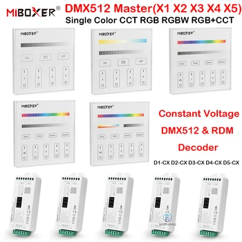 Настенный Выключатель MiBoxer DMX512 Master 86 с Сенсорной Панелью Дистанционного Управления Постоянным Напряжением DMX512 и RDM-Декодером DC12 ~ 24V PWM 2.4G RF Control