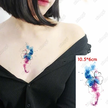Небольшой размер Водонепроницаемой временной татуировки Наклейка Dream Lucky Leaf Higan Flower Girls Tatoo Water Transfer Flash Tatto Мужчина Женщина