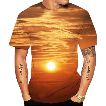Новые мужские футболки с изображением солнца Summer Tide, повседневные футболки с 3D-принтом, хип-хоп индивидуальность, круглый вырез, короткий рукав, быстросохнущие топы
