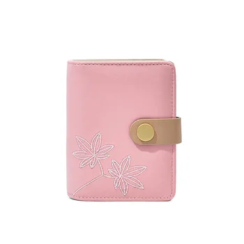 Новый кошелек Женский Чистый цвет Простая вышивка Женская сумка Студенческая Многофункциональная сумка для смены карт Tide