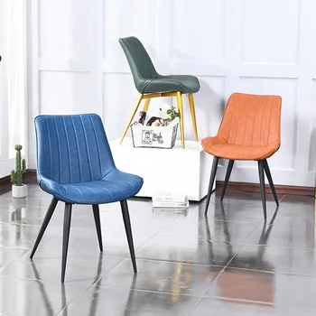 Оптовый обеденный стул из искусственной кожи для кафе в гостиной, стулья для столовой, роскошный обеденный стул с хохолком