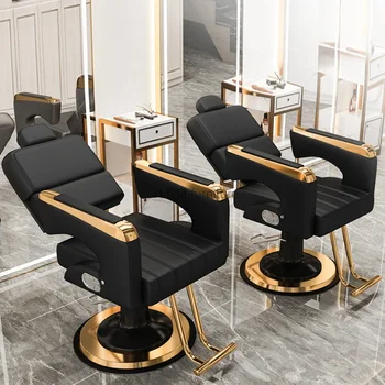 Парикмахерские вращающиеся парикмахерские кресла с откидной спинкой, Удобные для стрижки волос, парикмахерские кресла для спа-салона Sillas Furniture QF50BC