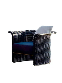 Плетеный диван из ротанга садовый водонепроницаемый солнцезащитный дизайнерский балкон под открытым небом для отдыха ротанговый стул диван комплект из трех частей