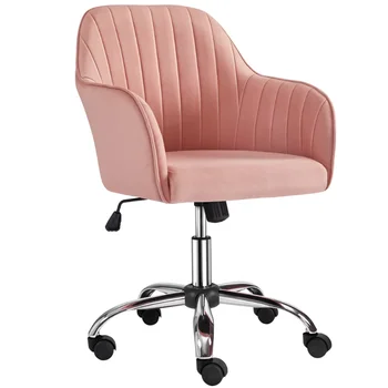 Рабочее кресло с регулируемой средней спинкой и подлокотниками, Розовая офисная мебель для компьютерных геймеров, реклама