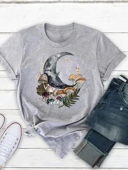 Растительный акварельный тренд 90-х, одежда с принтом, модные женские летние футболки с коротким рукавом, футболки с графическим рисунком, футболки