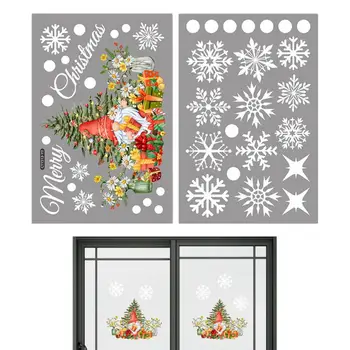Рождественские наклейки на окна Санта Клаус Наклейки на окна Декор Рождественские украшения Принадлежности для стеклянной двери Витрина торгового центра