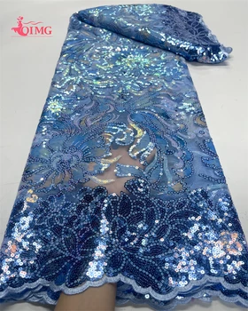 Роскошные вечерние платья OIMG 2023 Высококачественная Вышивка, Французское кружево, Африканские блестки, Тюль, кружевная ткань для шитья