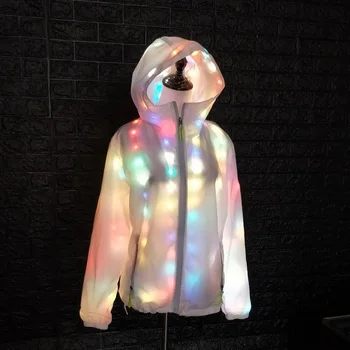 Светодиодная куртка, одежда для отдыха и спорта, светящаяся одежда, красочный костюм для освещения, стираемая одежда, куртка со светодиодной вспышкой