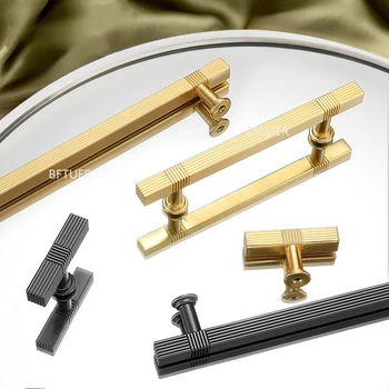 Серо-золотые Ручки для выдвижных ящиков шкафов в скандинавском стиле Современные Простые Дверные ручки шкафов Мебельные ручки Фурнитура