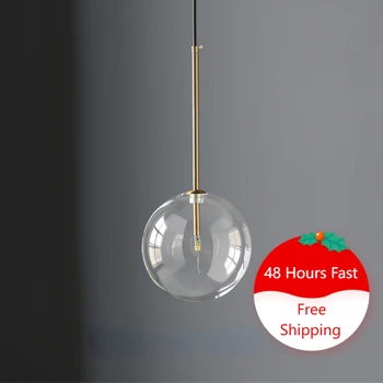 Стеклянный шар Подвесной светильник для кухни Остров Украшение ресторана Подвесная лампа Прикроватная тумбочка для спальни Потолочные люстры Bubble Modern