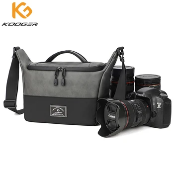 Сумка для фотоаппарата KOOGER из Искусственной Кожи DSLR SLR Сумки на одно плечо Для Nikon Canon Sony Fuji И других Камер Повседневные сумки через плечо