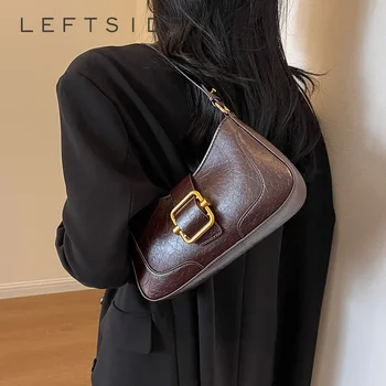 Сумки через плечо с небольшой пряжкой на ремне слева для женщин 2023, новый модный тренд, дизайнерская сумка через плечо, сумка для подмышек, сумки