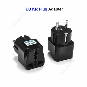 Универсальный Адаптер Питания EU German KR Plug Adapter 2 Pin US AU UK To Euro European Europe Euro KR AC Travel Power Adapter Штепсельная Розетка