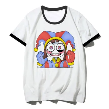 Футболка с цифровым цирком, женская забавная летняя футболка, женская одежда графического дизайнера в стиле харадзюку