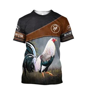 Футболки с животными и цыплятами, футболка с 3D принтом, мужская летняя уличная одежда, круглый вырез, футболка с коротким рукавом, женские футболки оверсайз.