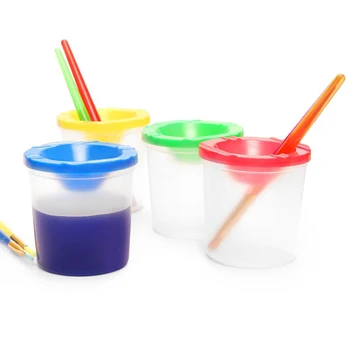 Чашка для мытья ручки с росписью Пластиковая Прозрачная Многофункциональная ручка Ведро для мытья ручки Акварельными красками Чашка для мытья ручки для рисования