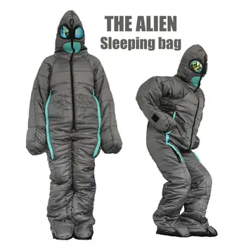 Человеческий спальный мешок, Носимый спальный мешок, мужской спальный мешок для всего тела, инопланетный спальный мешок с руками и ногами для путешествий, походов на открытом воздухе